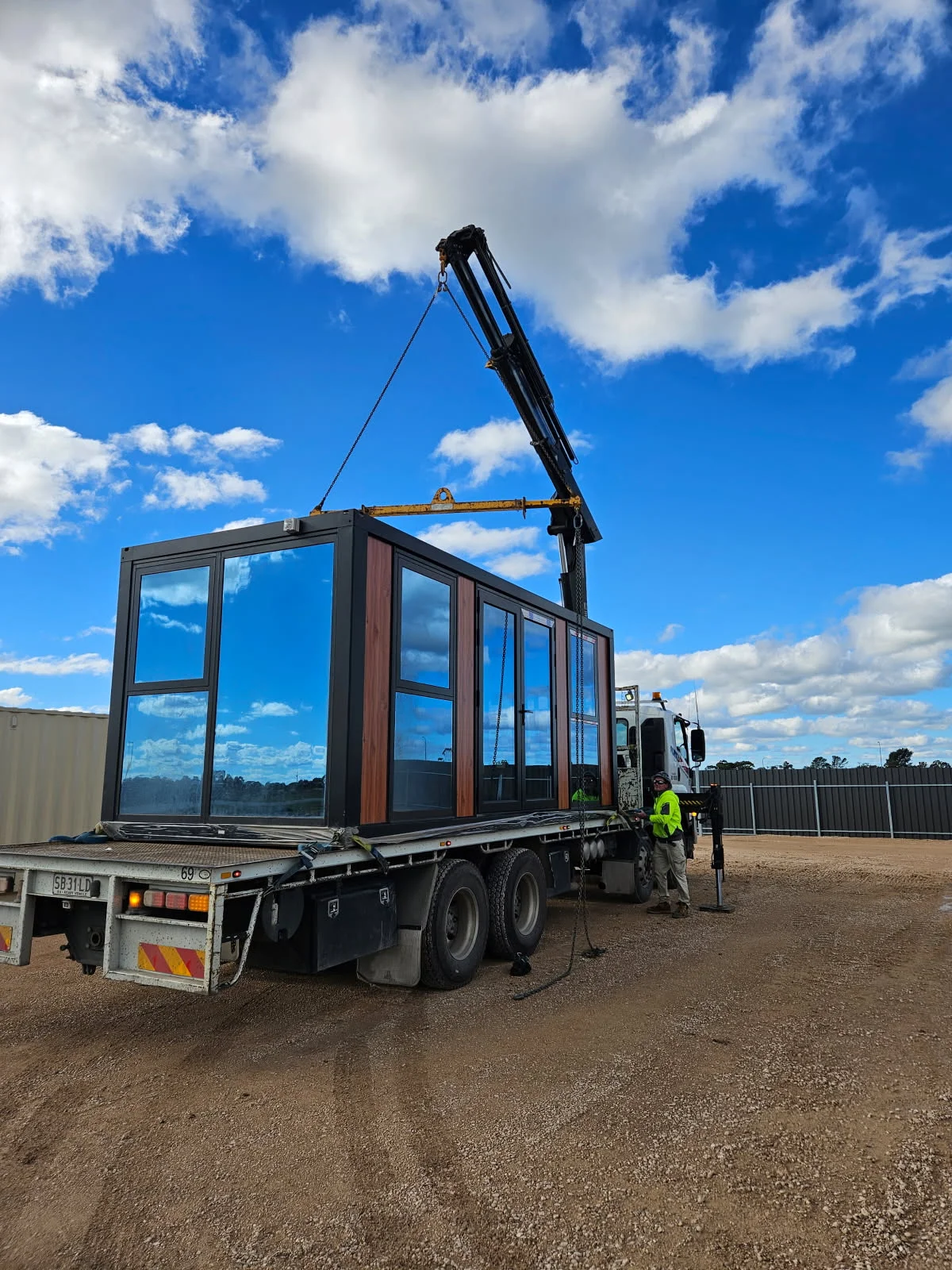 View photograph: building delivery